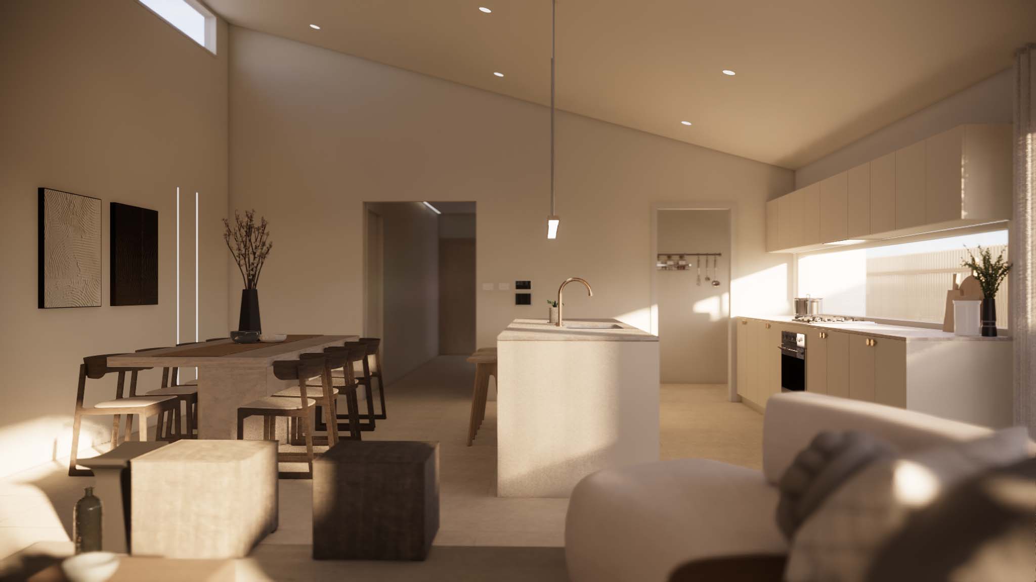 Living, Dining, Kitchen